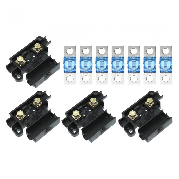 X AUTOHAUX 100Aヒューズキット 4 ANSホルダー 7個の100 AMPヒューズ 交換用 ユニバーサル 車のデュア..