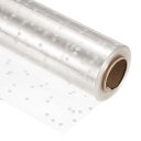 PATIKIL 35M x 0.03 mm セロハンラップ 1巻 包装紙 0.02mm厚さ ホワイト 水玉 花かご ギフト用 クリア