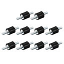 ラバーマウント M5x15 mm 防振装置 スタッドショックアブソーバー オス エアコンプレッサー ガレージモーター ディーゼルエンジン用 20x10 mm 1...