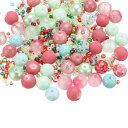PATIKIL 2-8mm アソーテッドガラス樹脂ビーズ クラック入り砂利丸ビーズ小さなヨーロピアンスペーサーシードビーズ混合バルク 宝石メイキングDIYブレス...