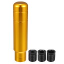 A ABSOPRO 車のギアシフトノブ ユニバーサル 3ネジアダプター付き 130mm レバーカバーヘッドアルミ合金 ゴールドトーン