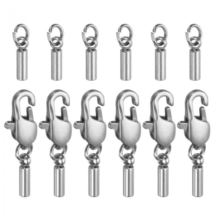 【期間限定10％OFF】6個セット コードエンドキャップ 1mm 内径 ステンレス製 シルバートーン ロブスタ..