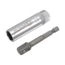 16mm 磁気スパークプラグソケットセット 六角シャンクパワードリルアダプター付 9.5mmドライブ 6ポイント 薄型 CR-Vスチール