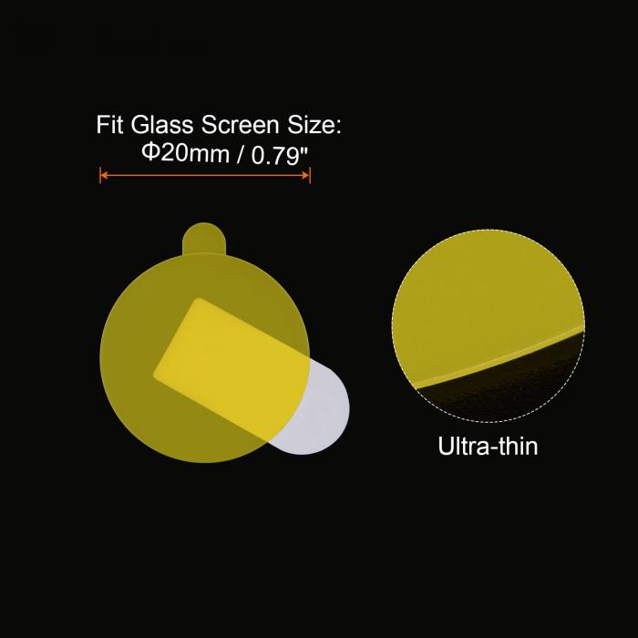 時計ガラススクリーンプロテクター 20 mm ソフト PET指紋防止 高解像度 HDクリア ラウンド スマートウォッチスクリーン保護フィルム 5個入り