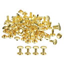 レザーリベット 8 mm ダブルキャップリベット 10 mm高さ 金属スタッドリベット レザークラフト修理 DIY 財布 ベルト バッグ 靴用 ゴールドトーン ...
