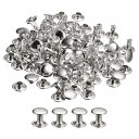 レザーリベット 8 mm ダブルキャップリベット 8 mm高さ 金属スタッドリベット レザークラフト修理 DIY 財布 ベルト バッグ 靴用 シルバートーン 1...