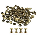 レザーリベット 8 mm ダブルキャップリベット 10 mm高さ 金属スタッドリベット レザークラフト修理 DIY 財布 ベルト バッグ 靴用 ブロンズトーン 100セット