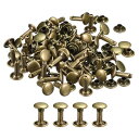 レザーリベット 8 mm ダブルキャップリベット 12 mm高さ 金属スタッドリベット レザークラフト修理 DIY 財布 ベルト バッグ 靴用 ブロンズトーン ...