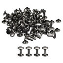 レザーリベット 9 mm ダブルキャップリベット 12 mm高さ 金属スタッドリベット レザークラフト修理 DIY 財布 ベルト バッグ 靴用 ガンブラック 5...
