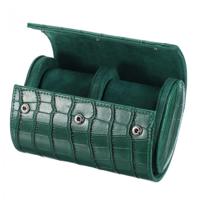 ウォッチロールトラベルケース2スロット、男性と女性用のポータブルレザーウォッチケース、取り外し可..