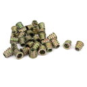 インサートナット M6x10mm 亜鉛メッキ素材 真鍮トーン 30個入り