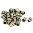 インサートナット 挿入ナット 亜鉛めっき 金属 六角ソケットネジ 真鍮トーン 木材用 M6x10mm 30個