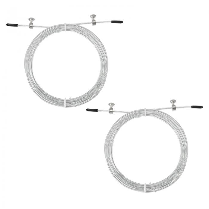 PATIKIL 3 m縄跳びケーブル 交換ケーブル 2個入り 2.5mm プロ縄跳び ワイヤー交換 高速縄跳び ホワイト