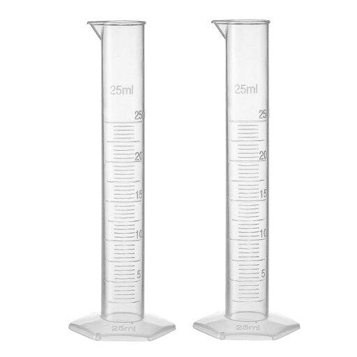 測定シリンダー メスシリンダー 六角ベース 実験室測定 プラスチック 化学測定用 25ml クリアホワイト 2個入り 測定シリンダー メスシリンダー 六角ベース 実験室測定 プラスチック 化学測定用 25ml クリアホワイト 2個入り
