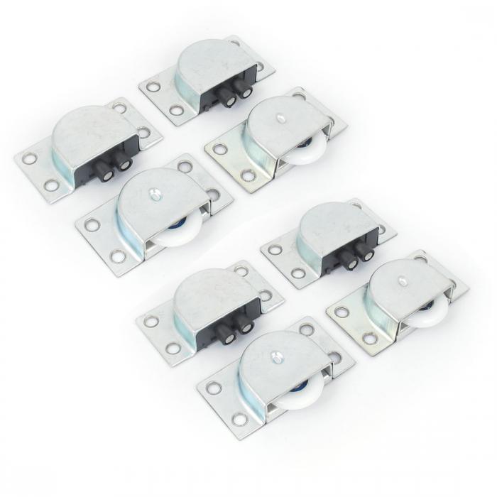 ドアローラースライディング ステンレススチール プラスチック 長方形 4個入り