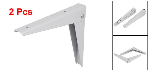 ソウテン 棚受け金具 折りたたみシェルフブラケット 19.5 x 16.5cm ホワイト サポート ベイクド エナメル 2個