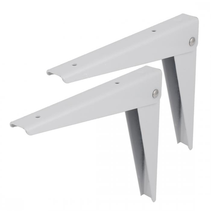 ソウテン 棚受け金具 折りたたみシェルフブラケット 19.5 x 16.5cm ホワイト サポート ベイクド エナメル 2個
