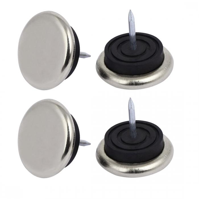 家具フットネイル テーブルソファ脚 滑り止めデザイン 32mmx28mm ブラック 4個入り