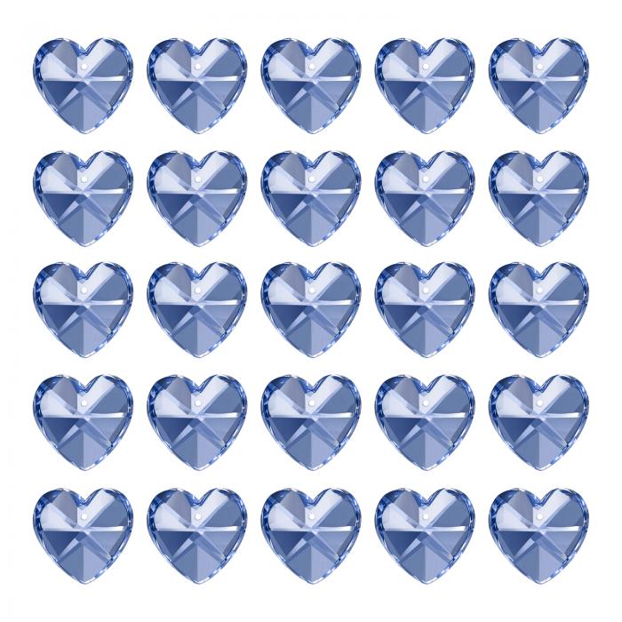 PATIKIL K9水晶ハートビーズ1穴ペンダント、30個入り14mmシャンデリアプリズムパーツ装飾吊りビーズ、DIYアートクラフト装飾用、ブルー