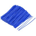 メタリックツイストタイ?100mmx1.8mm?プラスチック?ケーブルコードタイ?500個 ブルー 100mmx2mm