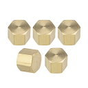 真ちゅう製キャップ 1/8PTメス パイプフィッティング 六角圧縮 ストップバルブコネクタ 11x11 mm 5個