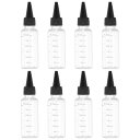 PATIKIL 30 ml/1オンスプラスチック製絞るボトル 黒トップキャップ付き 8 個グラデーションラウンドディスペンシングボトル 液体 クラフト オイル 調味料用空ボトル