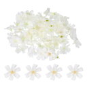 PATIKIL 100個 偽シルク花 頭 1.6 " 人工桜 偽花頭 DIY クラフトウェディングパーティーホームリースデコレーション用 ホワイト