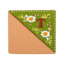 PATIKIL パーソナライズコーナー刺繍ブックマーク 可愛いお花 フェルトステッチ 三角 ブックマーク ページマーカー 女性 男性 本好き 教師用 緑 文字T