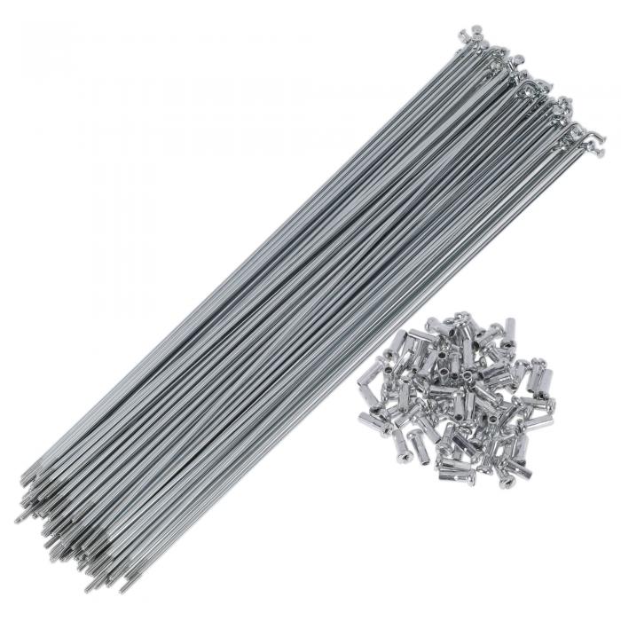 TUCKBOLD 72セット14G自転車スポーク233 mm自転車ホイールスポーク炭素鋼亜鉛メッキシルバートーン(4)