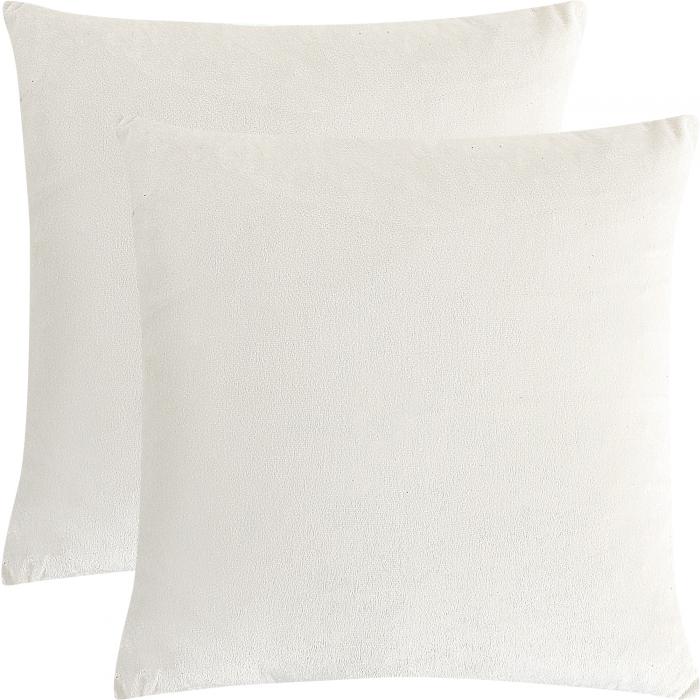 PiccoCasa 2Pcs Velvet Throw Pillow Cover Solid Decorative Sofa Cushion Cover White 16 x16