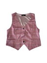 Allegra K チョッキ ベスト ジレ スチームパンクドレッシー ノースリーブ スリム ジャケット レディース ピンク L(4)