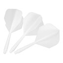 PATIKIL 一体型ダーツシャフトとフライト 15個 2BAネジ プラスチックダーツフライト ホワイト