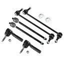 X AUTOHAUX Dodgeに対応グランドキャラバン2001-2004 クライスラーに対応タウン&カントリーボイジャーサスペンションスタビライザーバーリンクステアリングタイロッドエンド用フロントスウェイバーリンクインナーアウタータイロッドエンドリンク6個セット