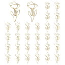 PATIKIL かわいいペーパークリップ 30個 花形ペーパークリップメタルおもしろブックマークプランナークリップクランプ ホームオフィス用デスクファイル整理結婚式装飾 金色