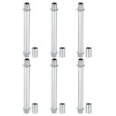 PATIKIL ストレートパイプランプステムロッドキット 6セットM10カーボンスチール100mm(3.94インチ)ロングダブルエンドスレッドロッド カップリン...