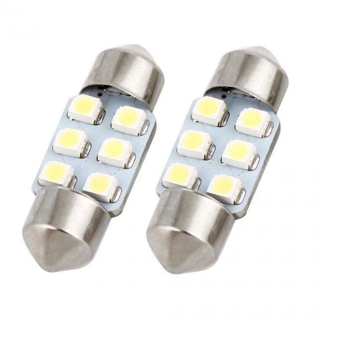 花飾りドームライトLED インテリア 3528 6-sm d DE3175 3022 31MM ホワイト 2個入り