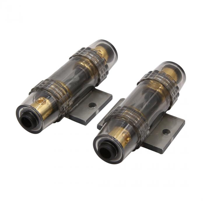 AGUヒューズホルダー プラスチック ブラック インライン ホルダー 60A ヒューズ 自動車用 オーディオ ステレオ 2個入り