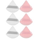 VOCOSTE ルースパウダーパフ 顔 柔らかい 三角パフ ブレンダー 美容化粧道具 ショートプラッシュ ホワイト ピンク 6個