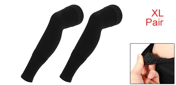 VOCOSTE サイハイ圧縮スリーブ 着圧ソックス ゴムバンド付き 女性用 男性用 1ペア ブラック XL