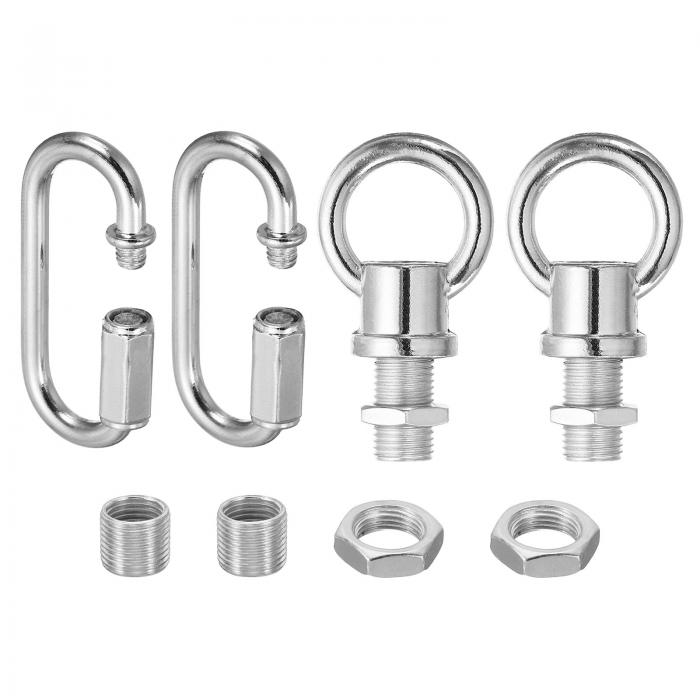 PATIKIL M10ランプ女性ル ープホルダー（チェーンクイックリンク付き） リフティングアイナットフックリング シャンデリア照明器具への構造的なサポート 44ポンドの荷重 シルバー