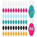 PATIKIL ヴィンテージモーテルキーホルダーバルク、60パックブランクホテルキーホルダー菱形レトロキータグDIYクラフトオーナメントバックパック荷物ラベルタグ6アソートカラー