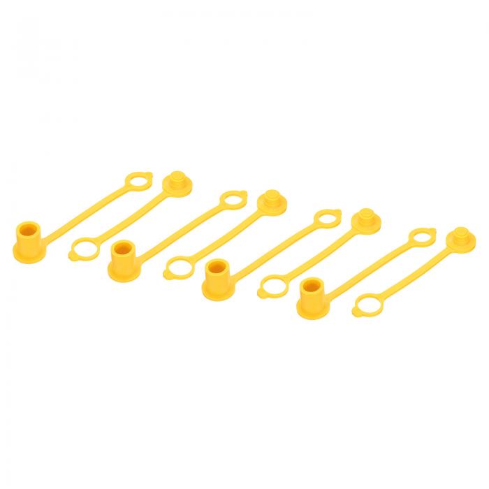 PATIKIL 10 mm クイック切断接続 ダストキャップとプラグカバー 16個入り ゴム ダストキャップ 交換油圧継手カップリング プロパンナチュラルLP用 イェロー