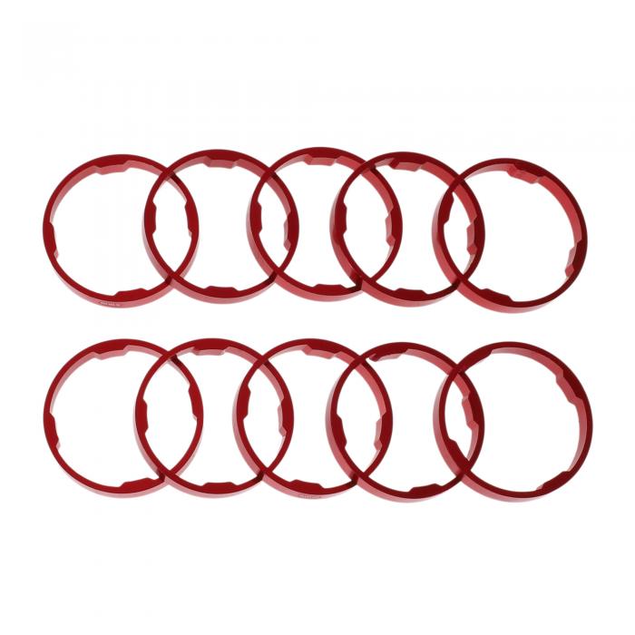 HEROFFIX 自転車ヘッドセットスペーサー5mm バイクハンドルステムスペーサー28.6mm 1-1/8インチ レッド..