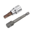 H7 六角ドライブソケットビット 六角ナットビットソケット 六角シャンクアダプター 9.5mmスクエアドライブ CR-V S2スチール 48mm長さ