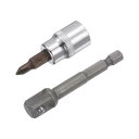 PH1 ビットソケット ドライブビットソケット 六角シャンクアダプター付 9.5mmスクエアドライブ CR-V S2スチール 48mm長さ