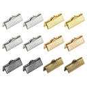 リボンクリンプクランプエンド 16 mm ブックマークピンチコードエンドクラスプ DIYクラフトメイキング用 6アソートカラー 120個