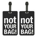 PATIKIL ラゲッジタグ(Not Your Bag) 2個のPVC面白い旅行荷物バッグタグスーツケース識別子ラベル女性男性用 黒(4)