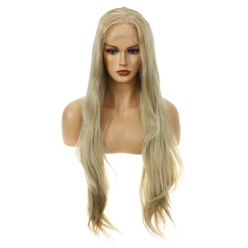 VOCOSTE レースフロントウィッグ 女の子用 耐熱ロングストレートヘアウィッグ 日常使用 26" ブラウン ライト 金色 VOCOSTE レースフロントウィッグ 女の子用 耐熱ロングストレートヘアウィッグ 日常使用 26" ブラウン ライト 金色