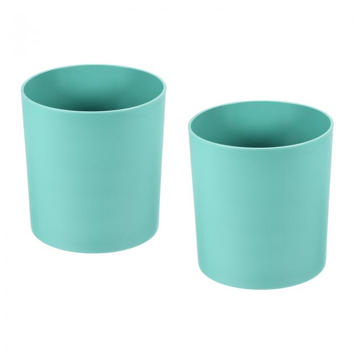 PATIKIL 13.7 cm プラスチック植木鉢 2個 ラウンド フラワープランターコンテナ 屋内屋外用 ブルー