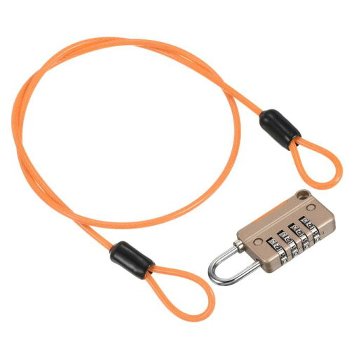 PATIKIL セキュリティ鋼ケーブル 4桁コンビネーションロック付き 0.5 M コーティング 安全ワイヤーロープ ダブルループパドロック アウトドア 旅行 荷物用 ローズゴールド PATIKIL セキュリティ鋼ケーブル 4桁コンビネーションロック付き 0.5 M コーティング 安全ワイヤーロープ ダブルループパドロック アウトドア 旅行 荷物用 ローズゴールド